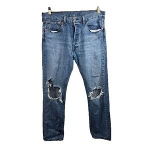 Levis 501 Jeans Mens 32x30 Blue Medium Wash Button Fly